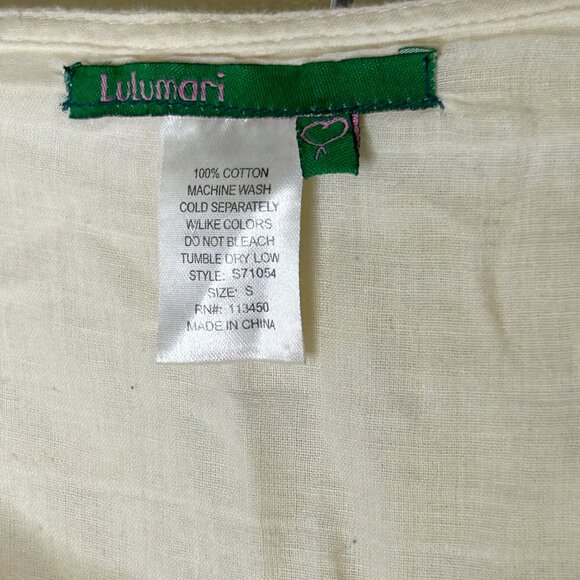 LULUMARI ANTHROPOLOGIE Bohemian White Embroidered Floral Midi Cotton Skirt SZ SM - Picture 3 of 3